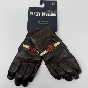 Harley Davidson Victory Lane Brown Leather Gloves Size Women's M